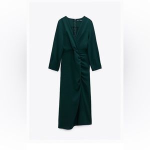 Zara Gathered Midi Dress